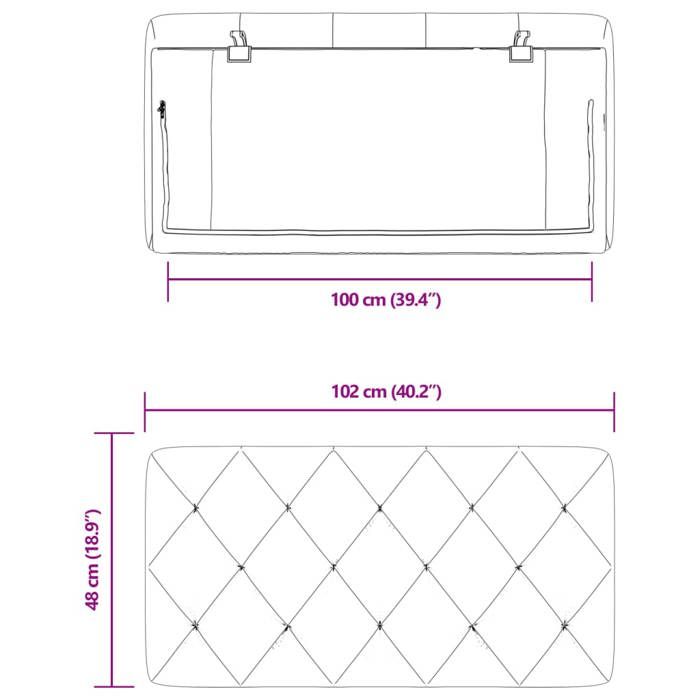 VidaXL Coussin de Tête de Lit, Oreiller de Tête de Lit avec Bandes Auto-agrippantes, Coussin Rembourré Chambre à Coucher, 374716