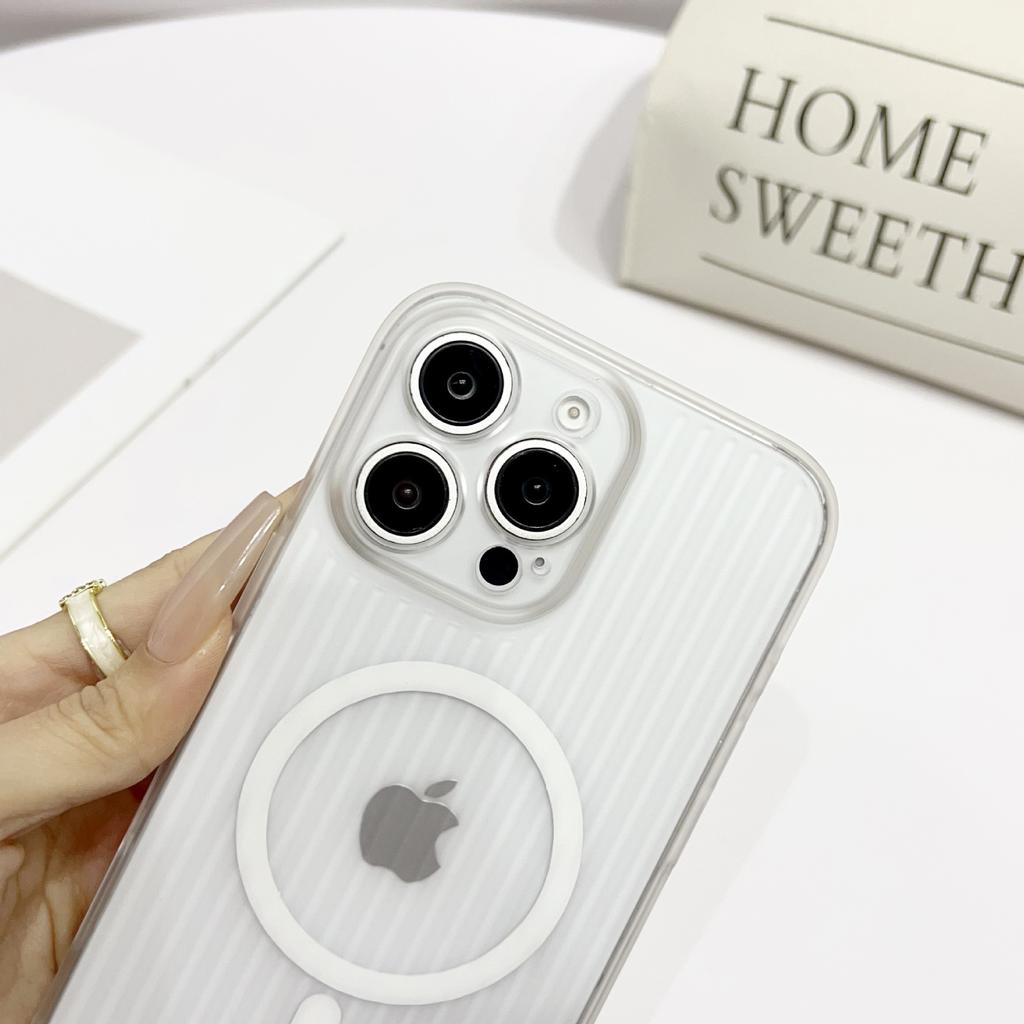 Suitcase Suitable for Apple 16 Mobile Phone Case Corrugated Matte Magnetic Suction IPhone 15 Transparent Sperm Hole PC Protective Case 12