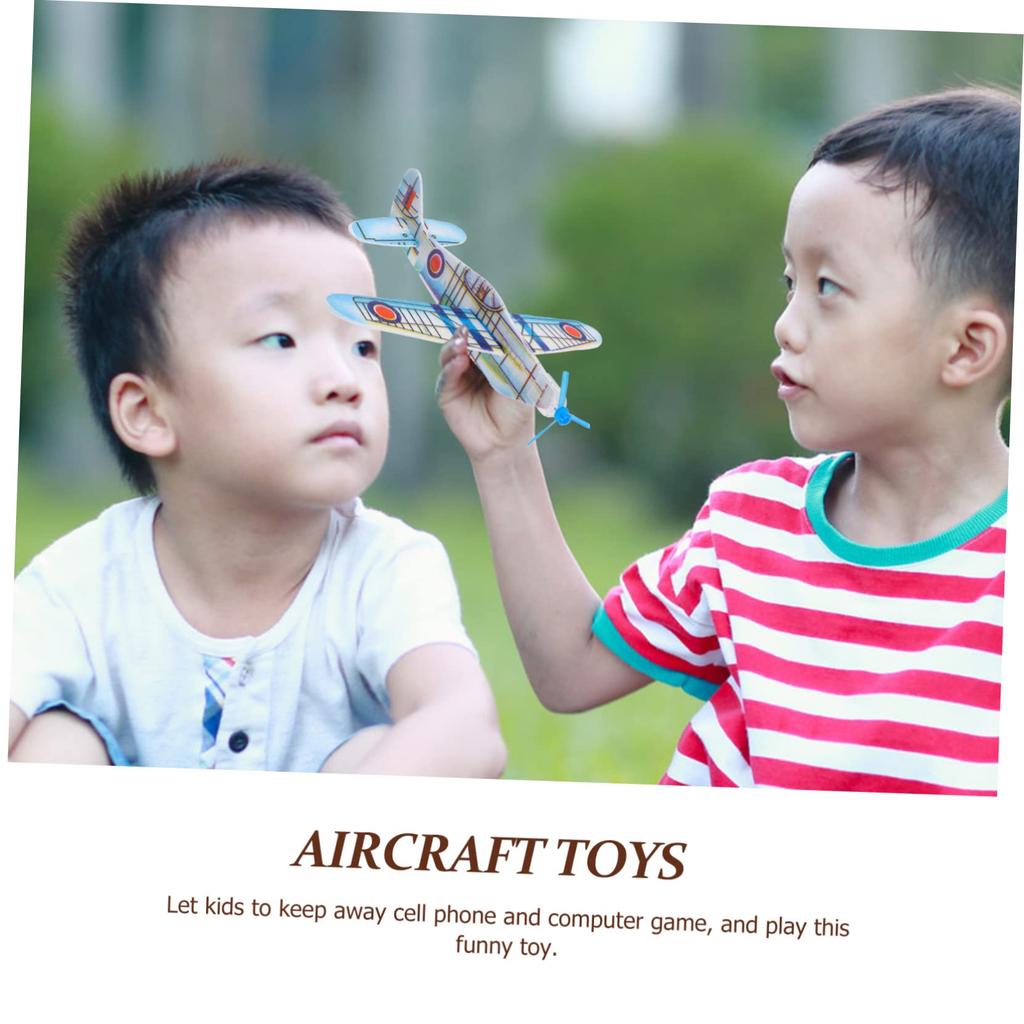 Hohopeti Bubble Airplane Glider Plane Creative Airplane Perfect for Interactive Outdoor Play 36-Piece Kids' Kit, Hand-Launched Toy, Model,