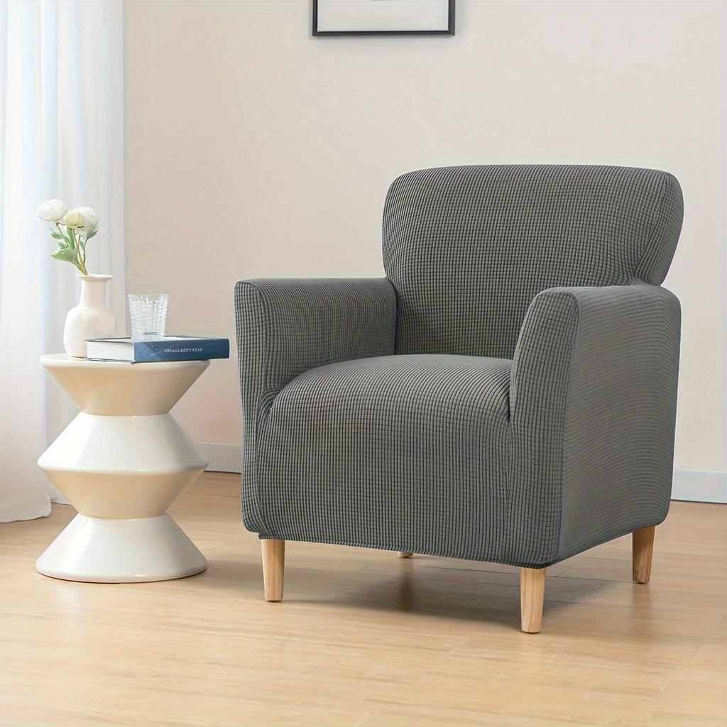 1Pc Armchair Cover Removable Stretch Tub Arm Chair Slipcover Solidastic Single Sofa Slipcovers For Study Bar Counter