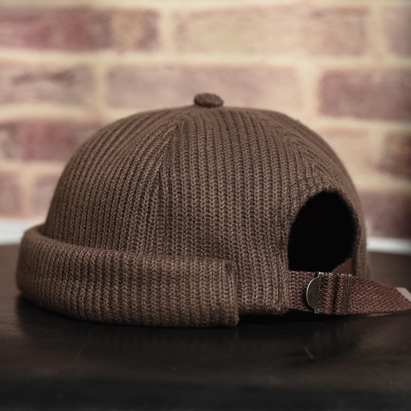 Warm Thick Knitted Beanies Women Men Winter Hat Fashion Docker Sailor Biker Cap Vintage Brimless Hat