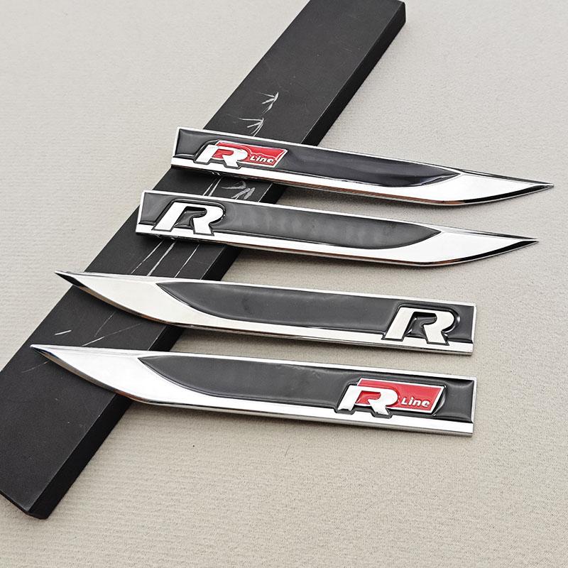 2026 Hot Sticker 2pcs 3D Metal Car Letters Logo Rline Fender Side Wing Sticker Emblem Badge For Volkswagen VW Golf 6 7 8 MK6 MK7