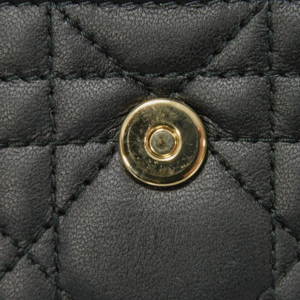 Used 10656 Glycine Wallet S0966ONMJ_M900 7941 Current Logo Charm Coin Purse Card Case Cannage Black Women's from Japan