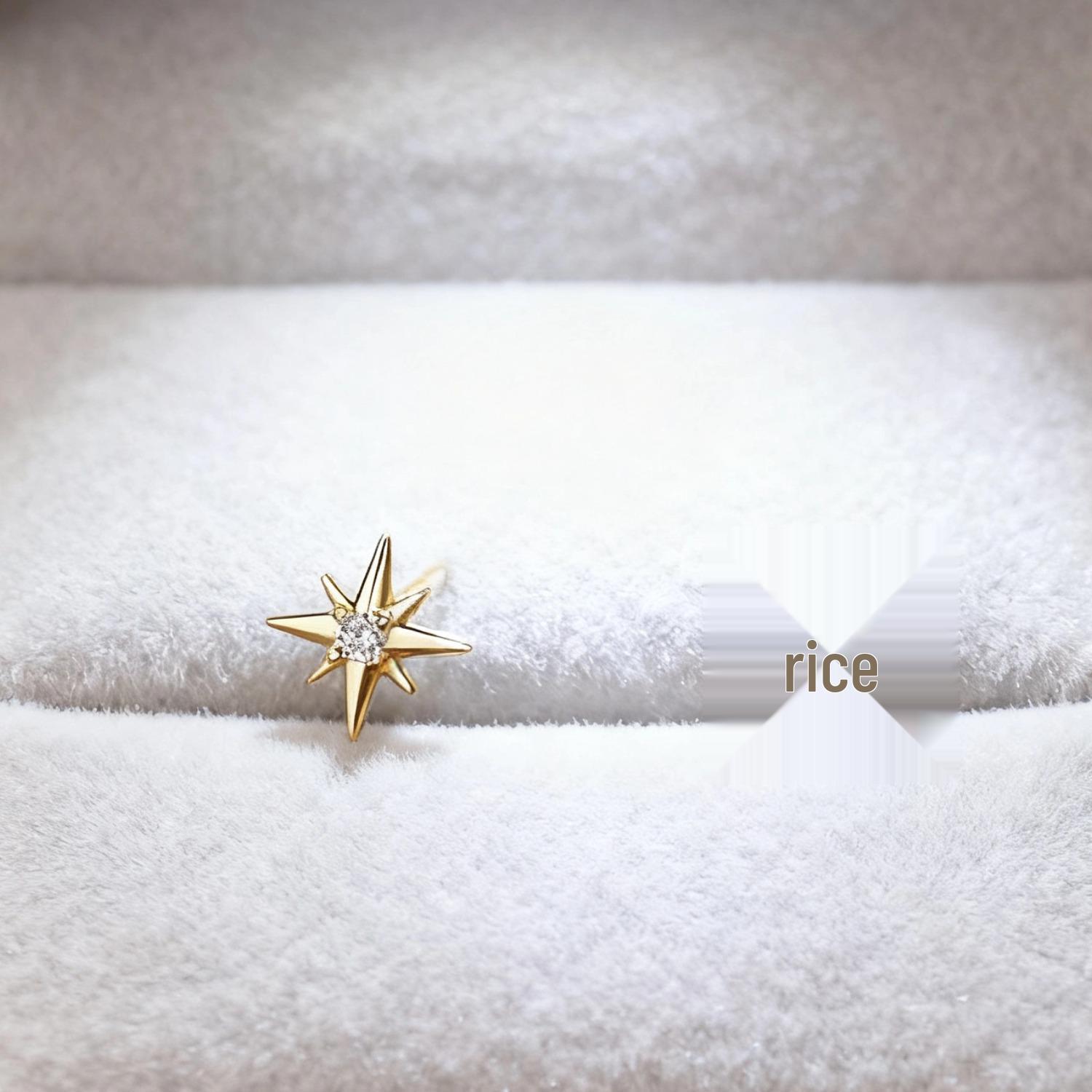 Геометрические серьги Miki «Восьмиконечная звезда» из стерлингового серебра: Универсальный, Высококачественный, Симметричный Дизайн. Sterling Silver