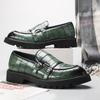 Plattformsko Loafers Sko Herre Bryllupssko med tykk såler Svart Formell Business Sko Slip-on Lær Øk Stor Størrelse 38-48