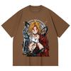 230 Gsm 100% Cotton Fullmetal Alchemist V6 Edward Print Unisex Heavy Cotton T Shirt