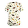 Women's V Neck Short Sleeve Work Top with Pockets Animal Print Medical Scrub Shirt for Healthcare Professionals Comfortable Fit Durable Fabric