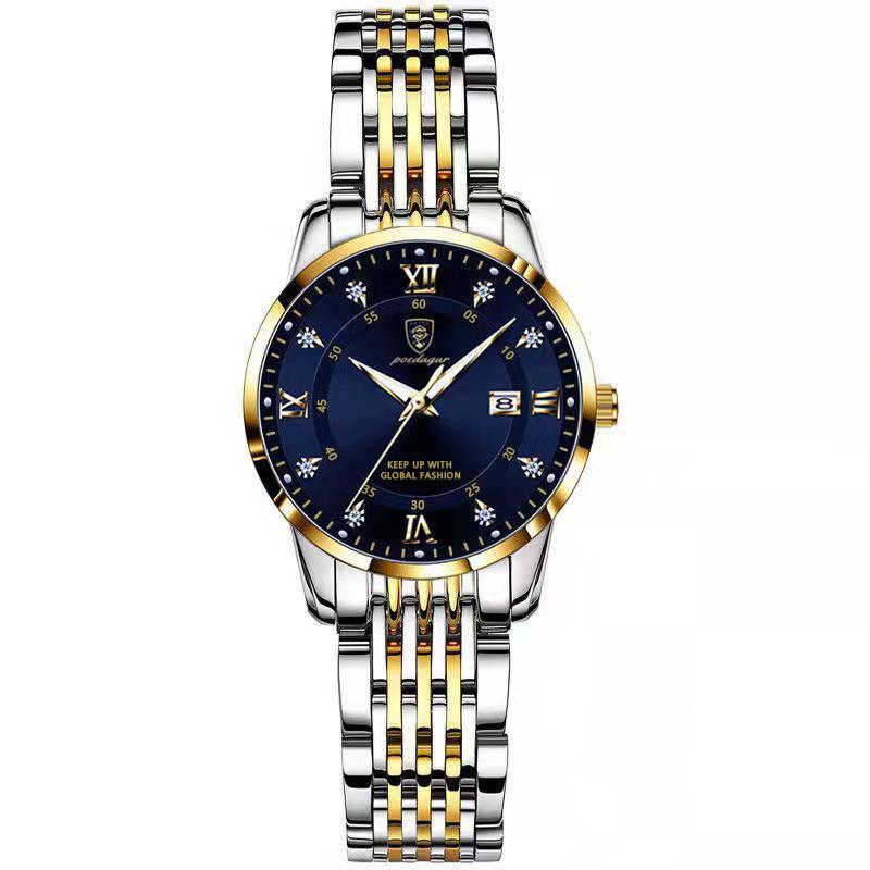 POEDAGAR Original Woman Watch Waterproof Stainless Steel Luminous Date Fashion Ladies Wristwatch Business Quartz Watches