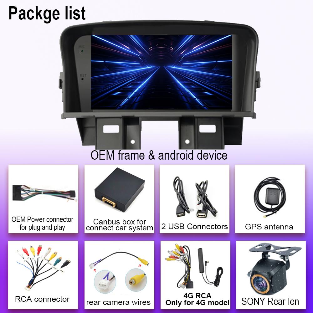 Car Radio For Chevrolet Cruze 2008 - 2014 Android Auto BT Carplay GPS Navigation Multimedia Video Player Stereo 4G No 2din DVD