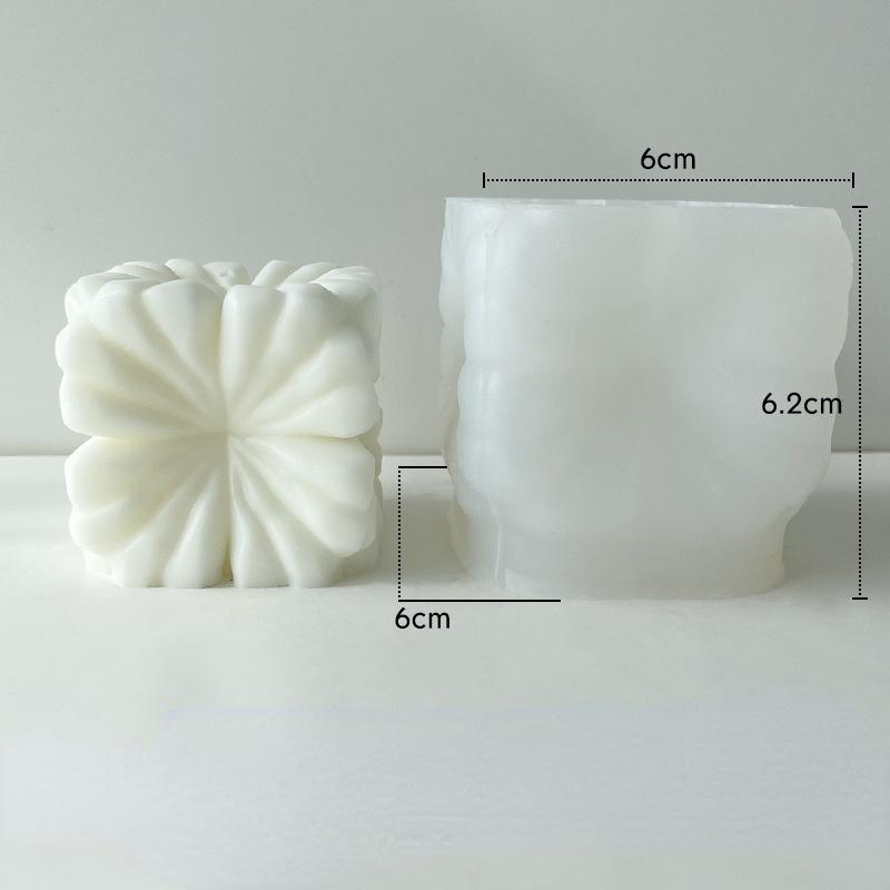 

3D Геометрическая Квадратная Силиконовая Форма для Свечей Форма для Мыла в Форме Цветка Форма для Смолы Гипса Набор для Изготовления Шоколада и Льда Настольный Домашний Декор Подарки only mold