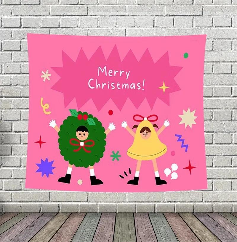 Christmas Cute Cartoon Tapestry Living Room Sofa Home Decoration Christmas Gift