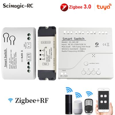 4-Kanal Zigbee Smart Life Gate Schaltermodul 12V 24V 32V 220V 1/2/4 Kanal RF433 Relais für 2MQTT Gateway SmartThings Tuya APP