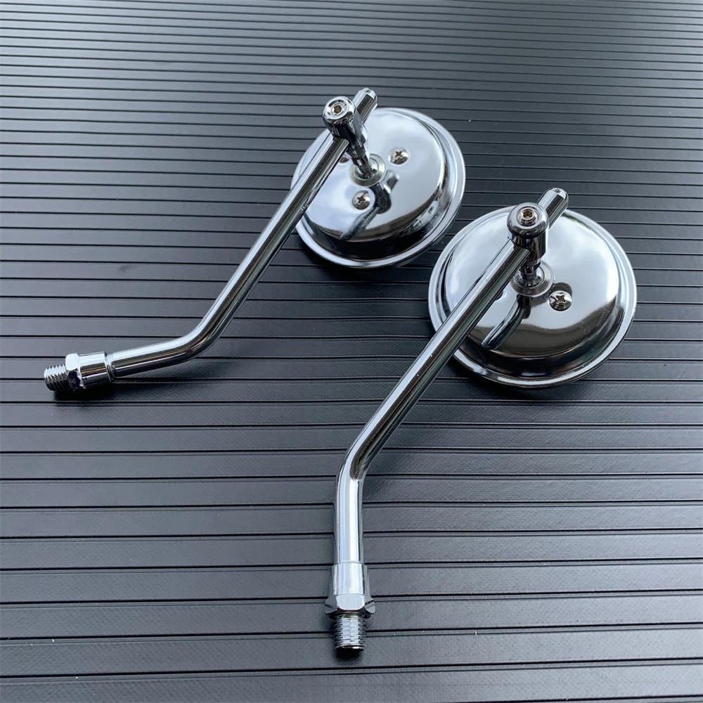 Motorcycle Rearview Side Mirror with 10mm Screws Universal Round  Retro Modified Motorbike Cafe Racer Rearview Mirrors