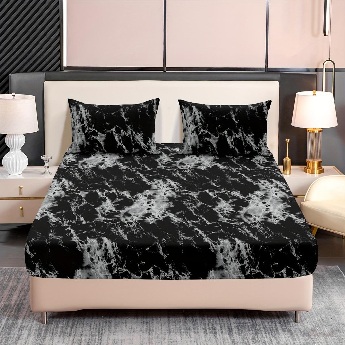 

Comforter 3-Piece Marble Print Fitted - Ultra Soft Breathable Microfiber Fabric Hypoallergenic Wrinkle-Resistant Easy Care - Comforter (quilt)-EU Single(135*200cm)3pcs