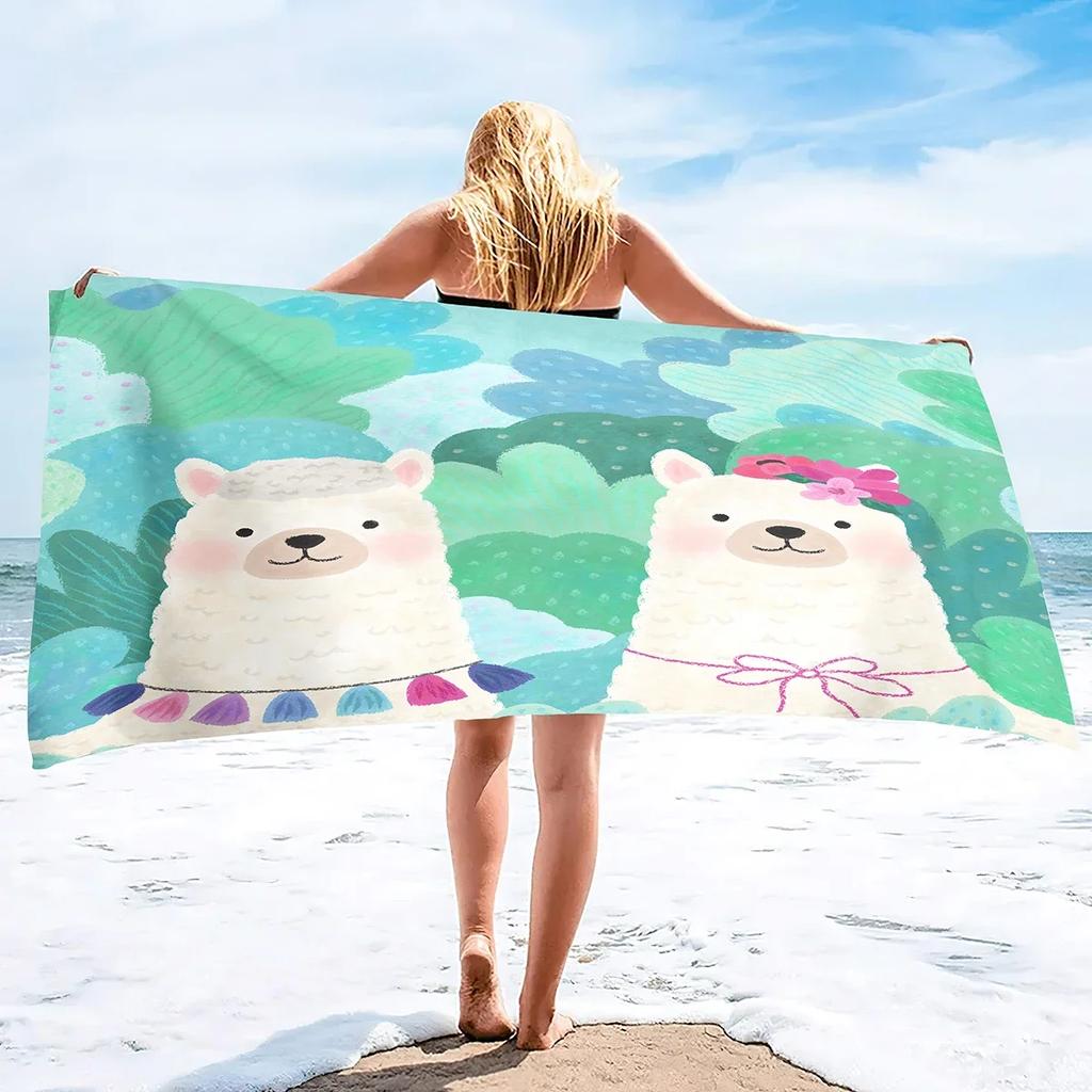 Alpaka Übergroßes Mikrofaser Pool Sandfest Strandtuch Schnell Schnell Trocknend Sandfrei Proof Handtuch Extra Groß Reise Decke Für Kinder