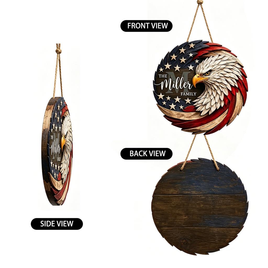 2D Independence Day Wooden Door And Window Wall Plaque Hanging Holiday Atmosphere Scene Decoration