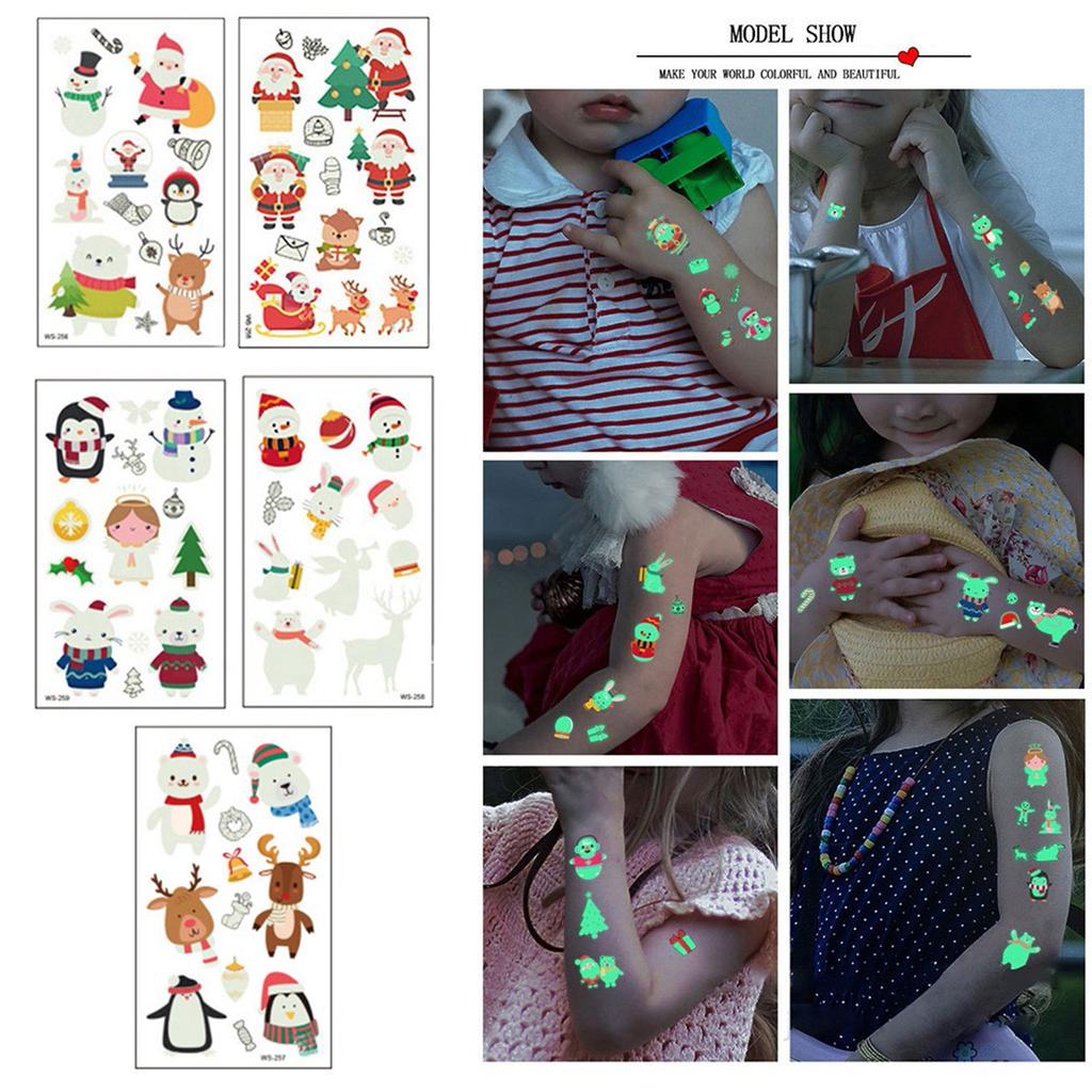 Luminous Stickers Christmas Snowman Face Simulation Cartoon Fluorescent Stickers Window Glass Stickers Decoration