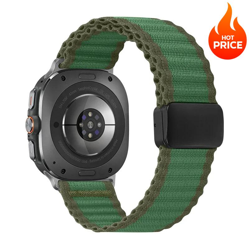 

Ремінець для трейлу для Samsung Galaxy Watch Ultra(2025) 47мм Нейлоновий Плетений Ремінець Спортивний Замінний Браслет Аксесуари для Galaxy Ultra Watch Ultra 2025 зелений