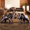 Simulated Animal Sculpture Imitation Wood Elephant Statue Resin Crafts Animal Sculpture Desk Decoration Ornaments Furnishings