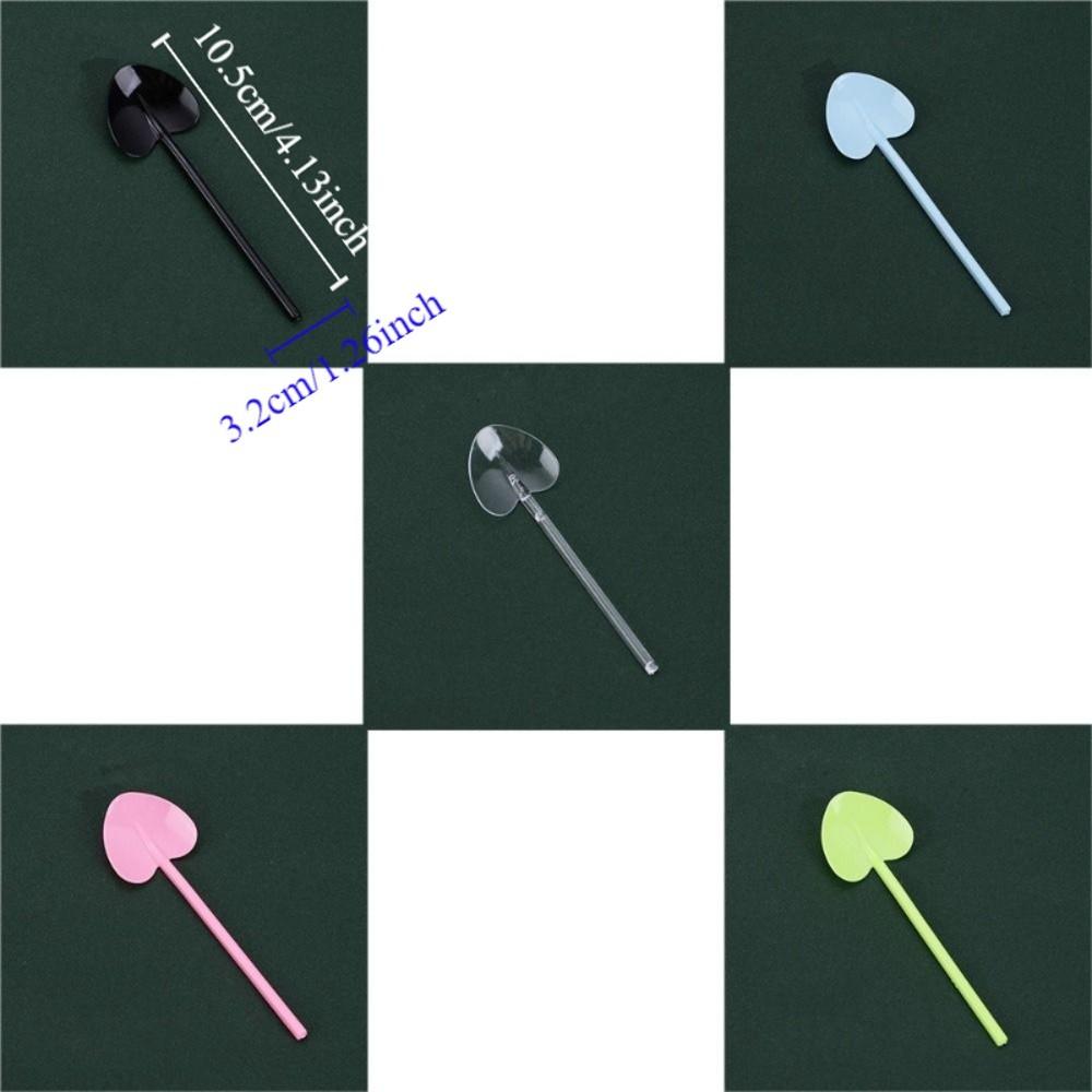 100PCS Lightweight Heart-shaped Spoons Thickened Ice Cream Spoons Disposable Spoons  Party