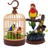 West Knight Voice-Activated Simulated Birdcage with Double Parrots and Lovebirds