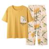Bra and Top and Bottom Summer Sweat L [IDOHEMO] Pajamas, 100% Cotton, Shirt, Loungewear, Women's, Set, Loungewear, Clothes, Cupped, Absorbent,