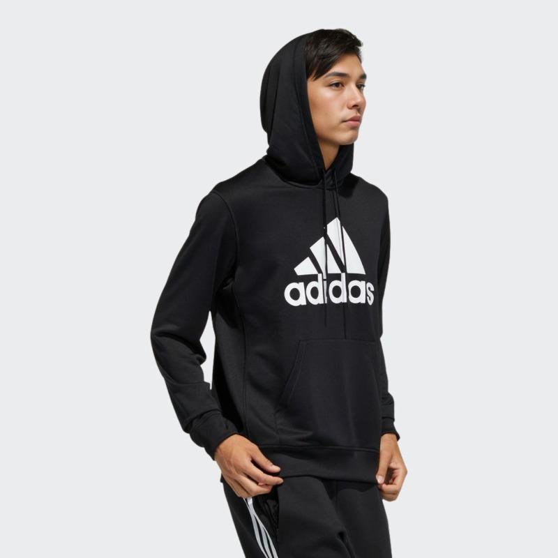 adidas Pánská mikina s kapucí a velkým potiskem loga Černá GN0827