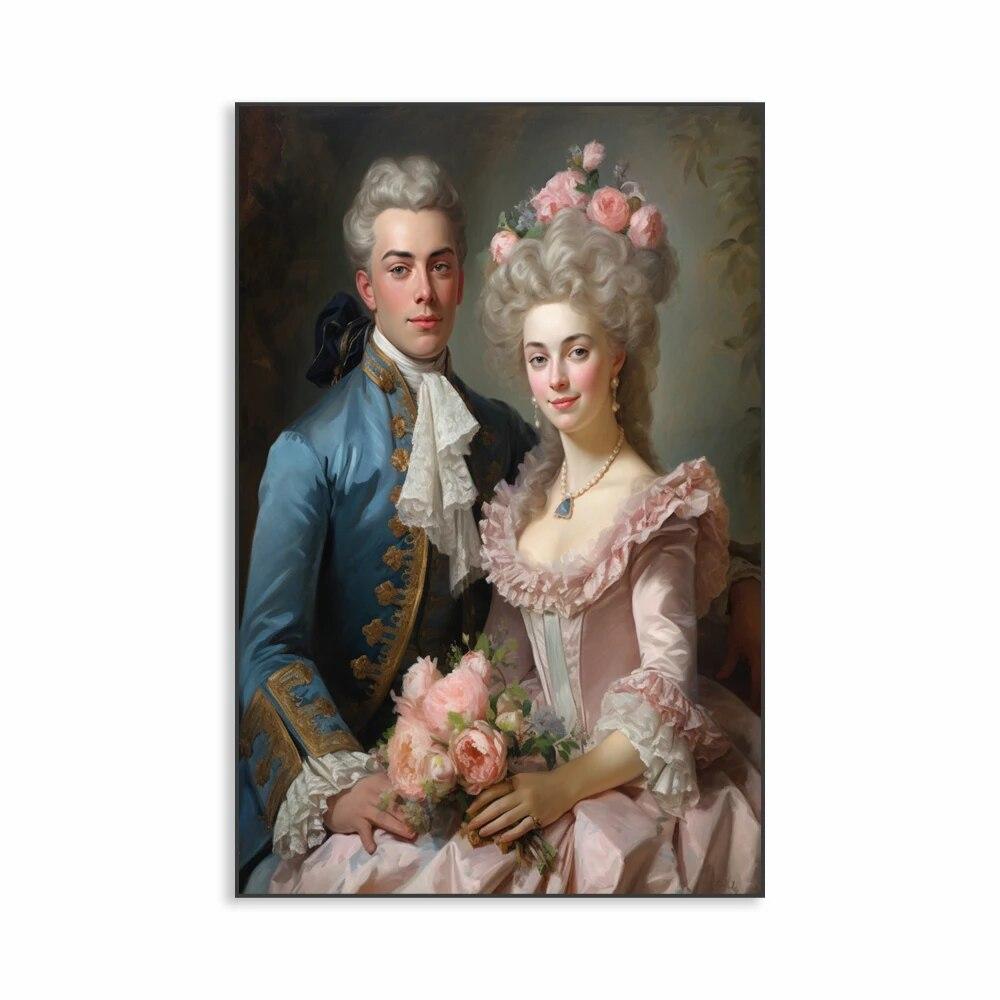 

Ретро рококо, красота, картина маслом, принты, винтажный викторианский синий постер, Ренессанс, холст, картина, украшение для дома, гостиной 21cm×30cm NoFrame