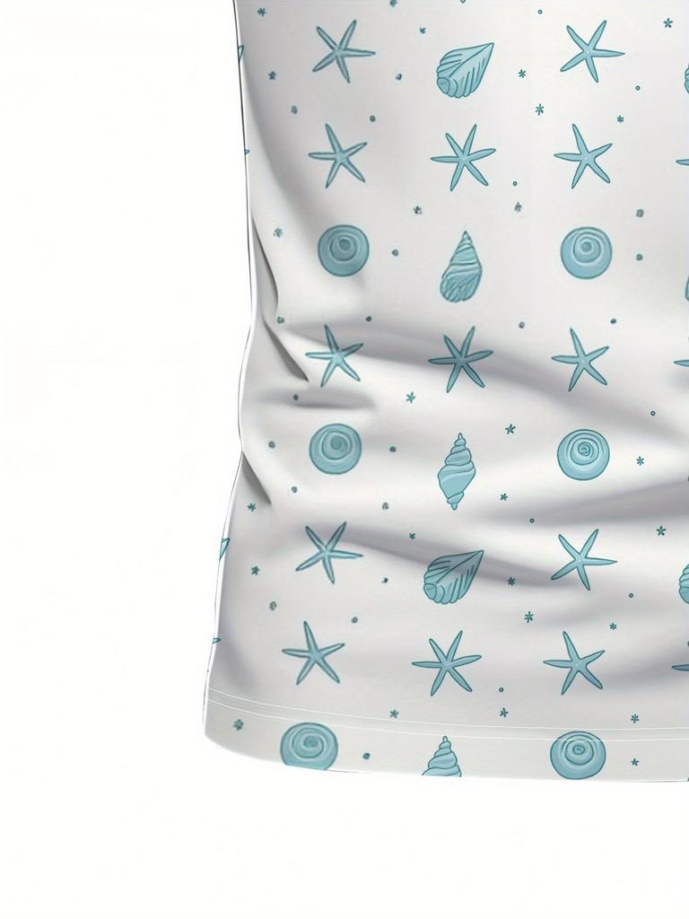 Men's Short Sleeve Polo Shirt with Flat Digital Print Pattern - No Texture