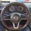 Husa din Piele Carbon Neagră Completă pentru Volanul Mașinii pentru Nissan Kicks Rogue Sentra Altima SR Qashqai X-Trail Leaf Micra -2025