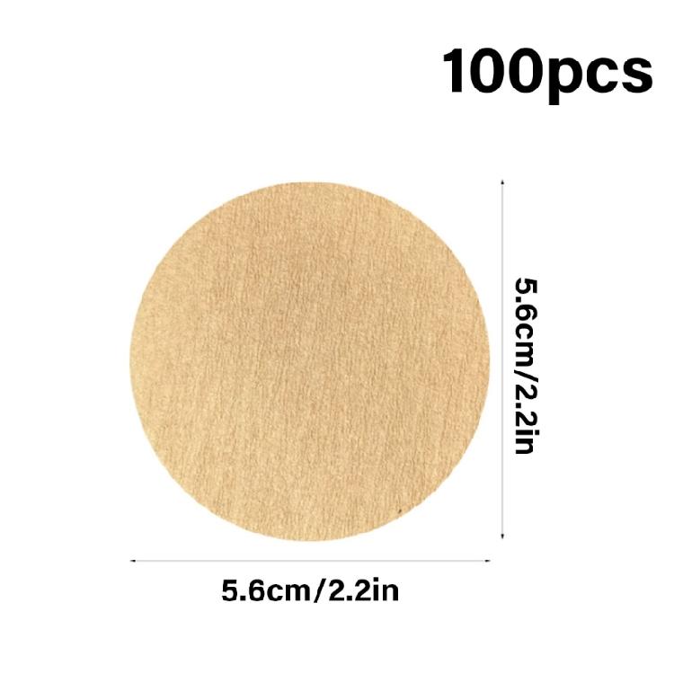 100Pieces Round Coffee Filters Disposable Paper Coffee Filter Discs Wood Pulp Texture for Home Office and Outdoor Use