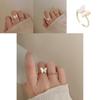 Elegant Butterfly Mother-of-pearl Copper Ring For Women Adjustable Fashion Accessory