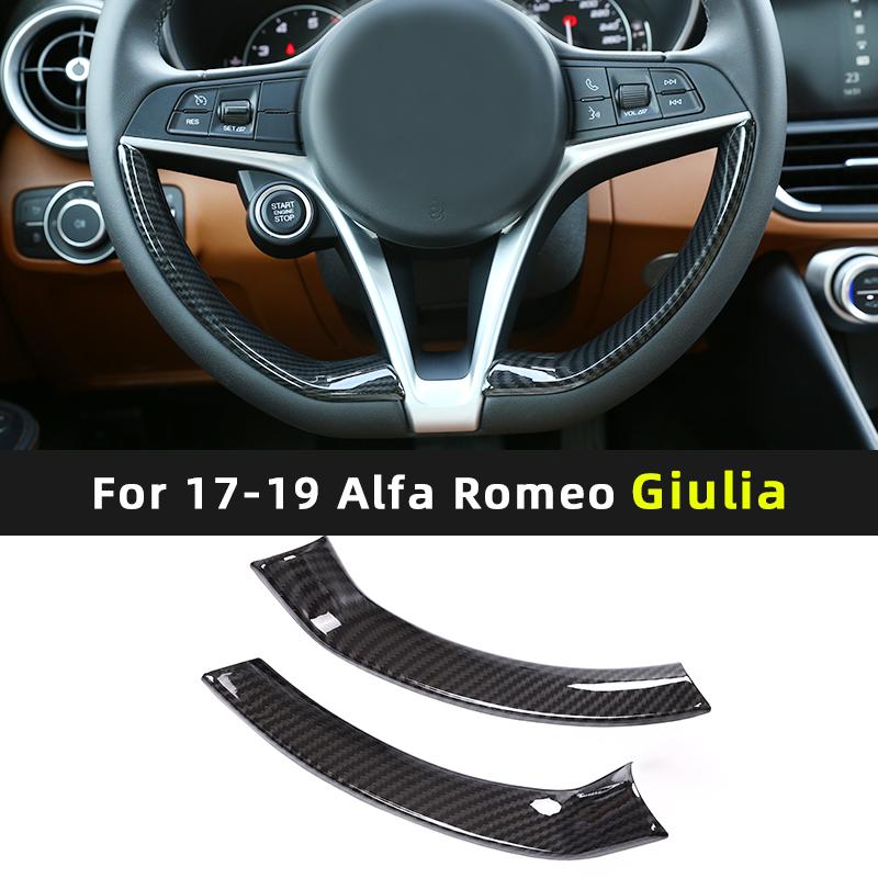 Pour 17-19 Alfa Romeo Giulia/Stelvio volant cadre en V Boîte de démarrage une touche Autocollant de décoration bouton de volant ABS