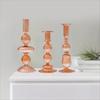 Creative Striped Colored Glass Candle Holder Long Pole Candle Holder Engagement Wedding Festival Celebration Desktop Decoration
