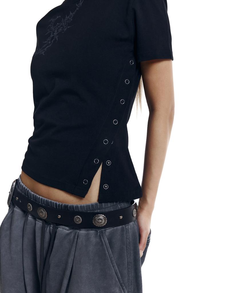 AAKAM Snap Gothic Half Top (Black)