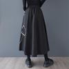 Black Cotton Plus Size High Waist Vintage Spring Autumn Casual Loose Long for Woman Skirts Womens Skirt