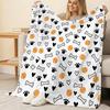 Soft Solid Color Flannel Blanket Pet Theme Cozy Warm Throw, Ideal for Home Decor, Daily Use, Halloween & Christmas