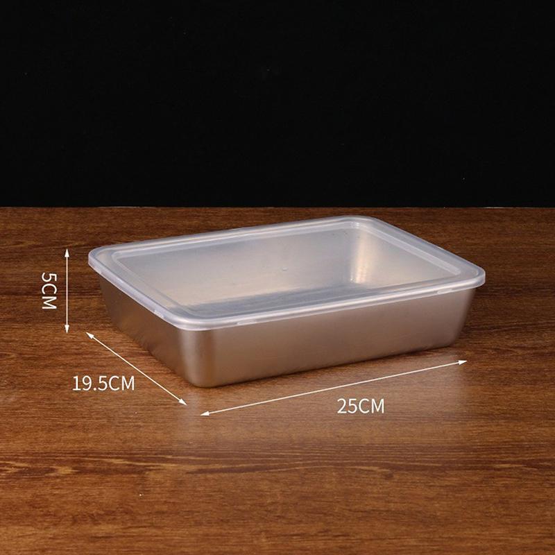 Stainless Steel Refrigerator Meat Storage Box Food Storage Containers With Lid Refrigerator Organizer Container Kitchen Storage