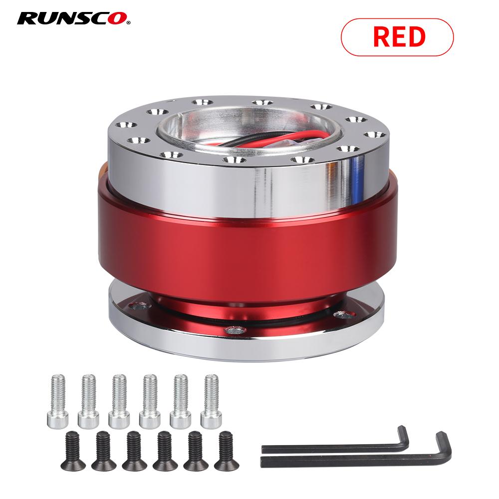 Универсальный автомобильный тюнинговый руль, быстроразъемный адаптер для ступицы, отстегивающийся комплект Boss Auto красный