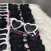 15 Black Heart-Shaped Glasses + 15 White Heart-Shaped Glasses Bridal Groom Bridesmaid Supplies for Wedding Party