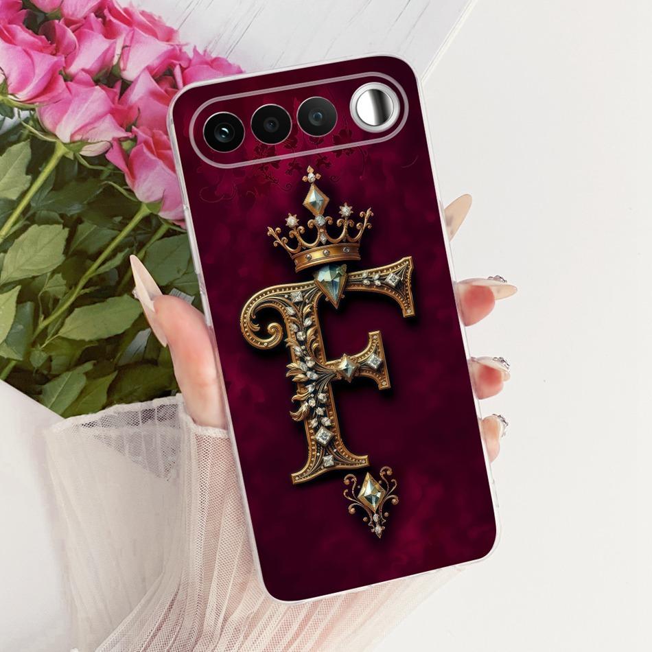 For Realme 16 RMX5171 2026 Royal Crown Initial Letter Couple Phone Case For Realme 16 5G Soft Silicone TPU Covers Bumpers