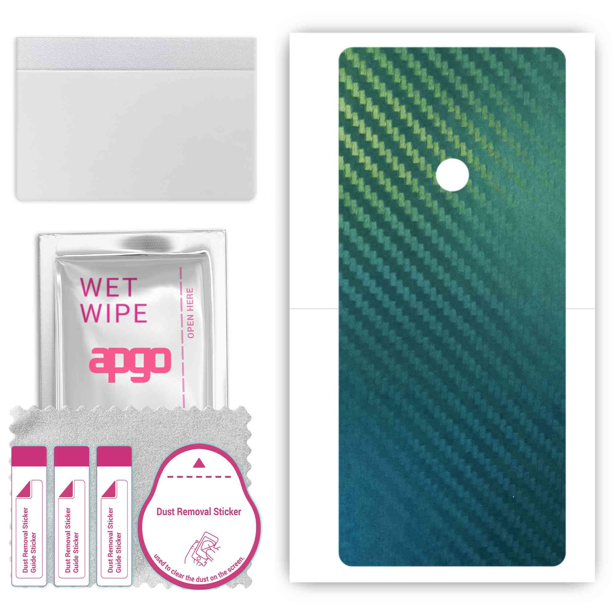 

apgo Protective Skin Sticker for the back compatible with LG K71, Wrap Film, Foil, Vinyl - Pattern Carbon Chameleon CAKA1