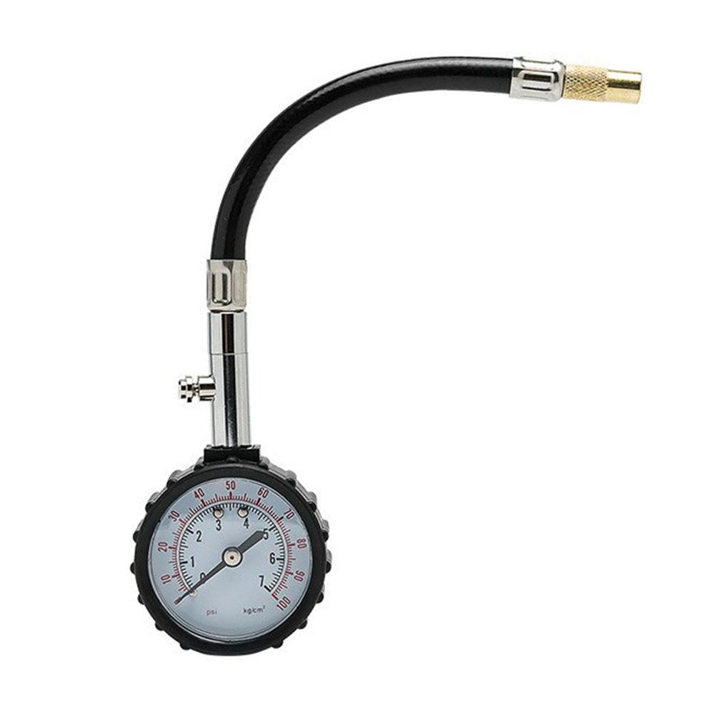 Reifendruckprüfer mit langem Schlauch, entwickelt für Autos und Motorräder zur genauen Messung und Überwachung des Reifendrucks