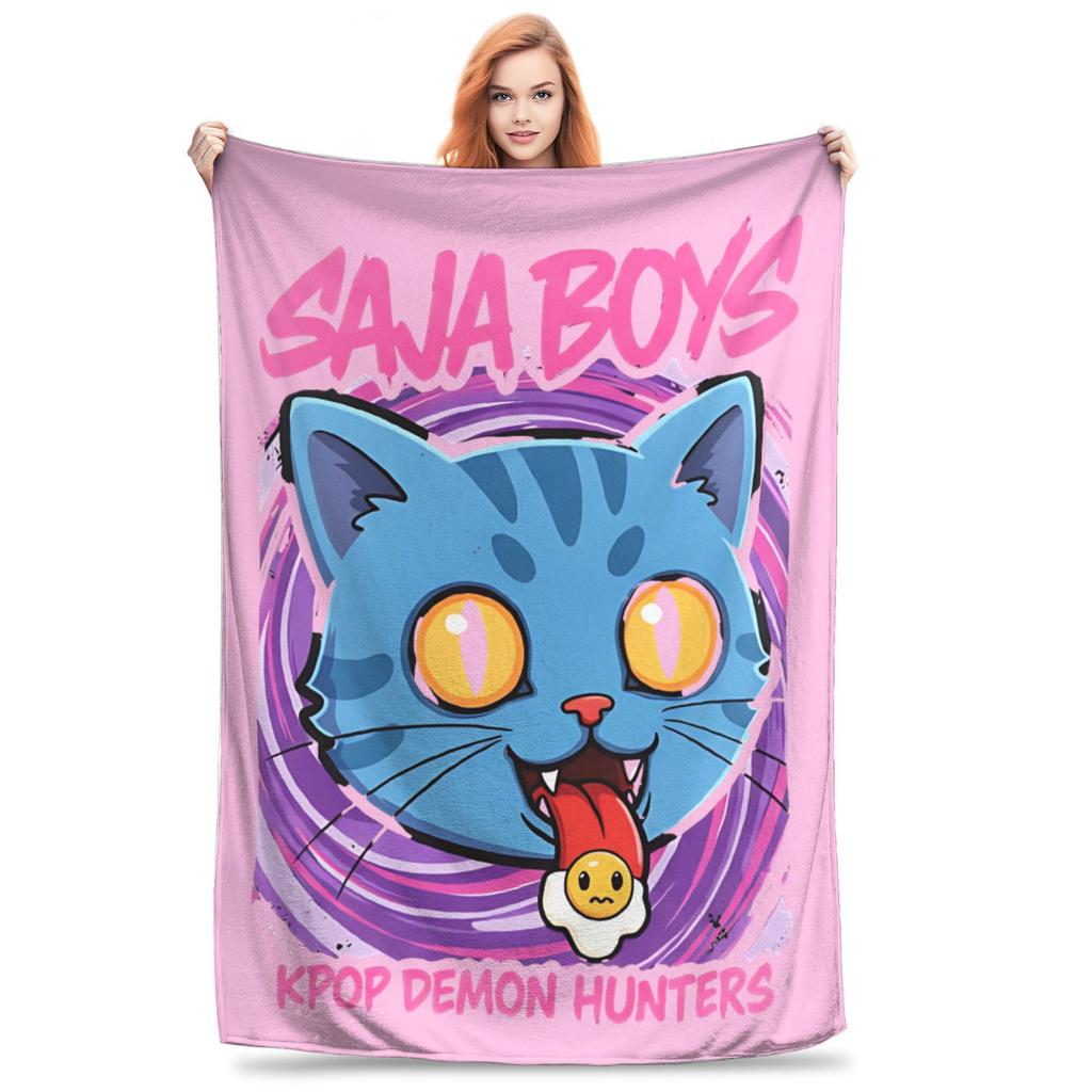 Kpop Lovci démonů Zoey Huntrix Přikrývky Plyšová z korálového rouna Super měkká přehozová deka na postel, pohovku, do ložnice, prošívaná