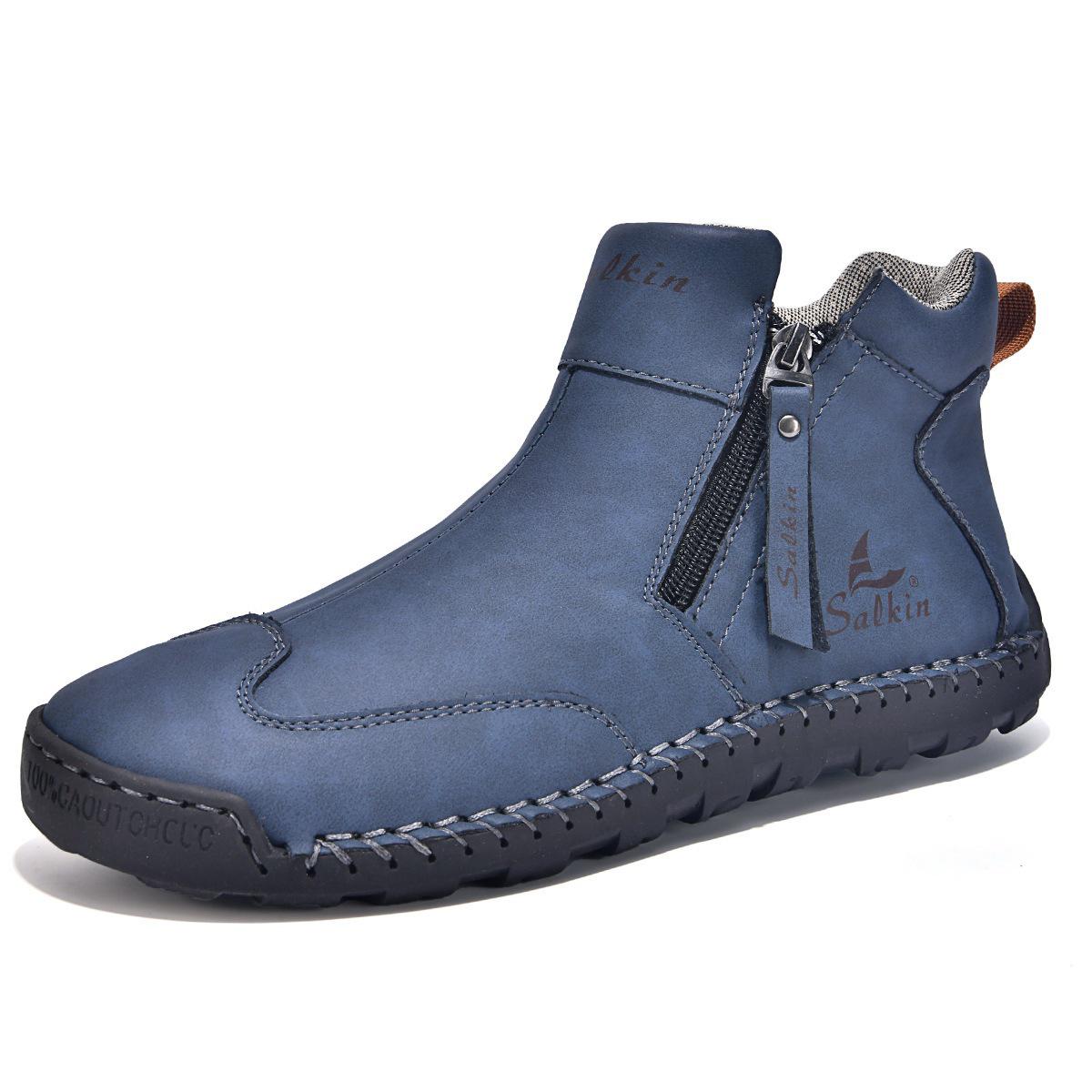 Men s Outdoor Plus Size Slip-on Flat Martin Boots 41