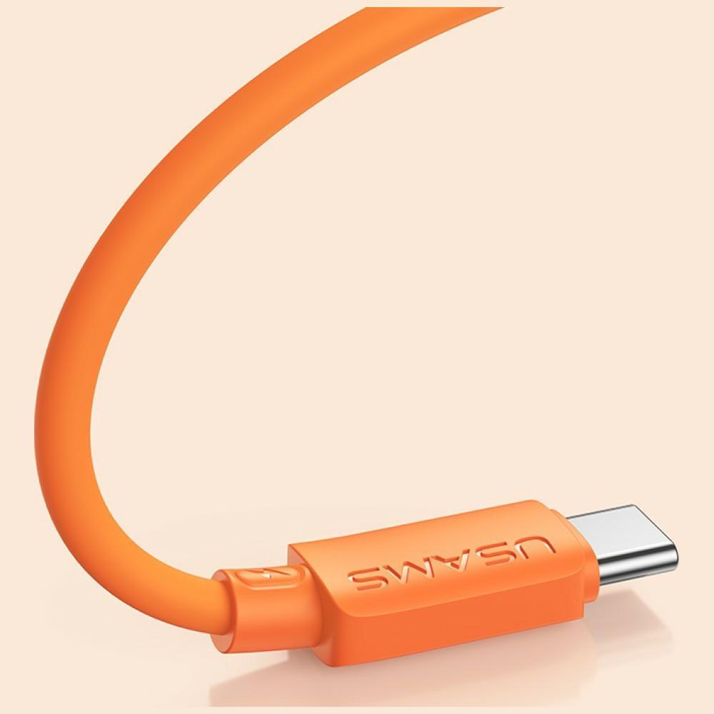USAMS U98 60W 3A Silicone Fast Charging USB-C to USB-C Cable White