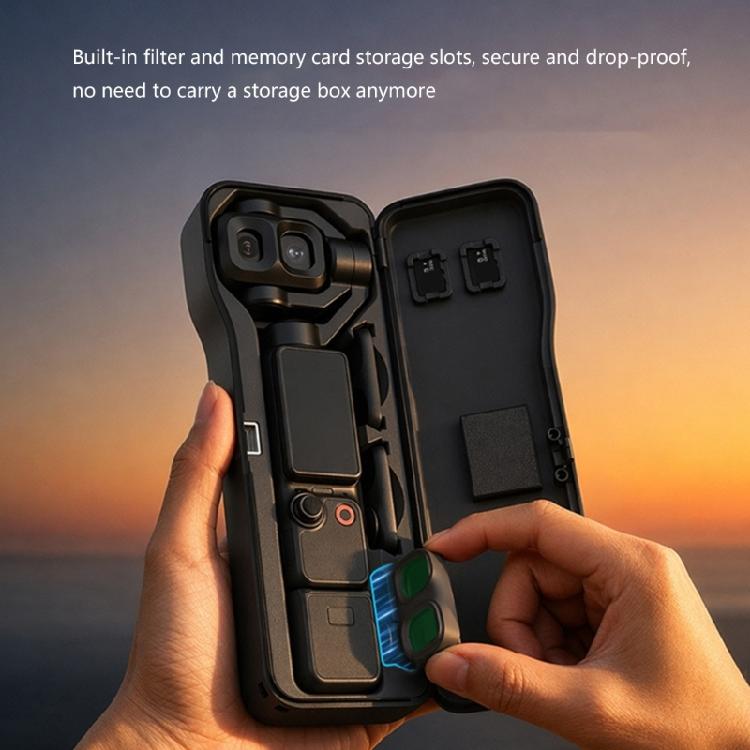 ABS Camera Carrying Case with Silicone Components, Molded Interior Storage, Device Supports and Integrated Card Holders