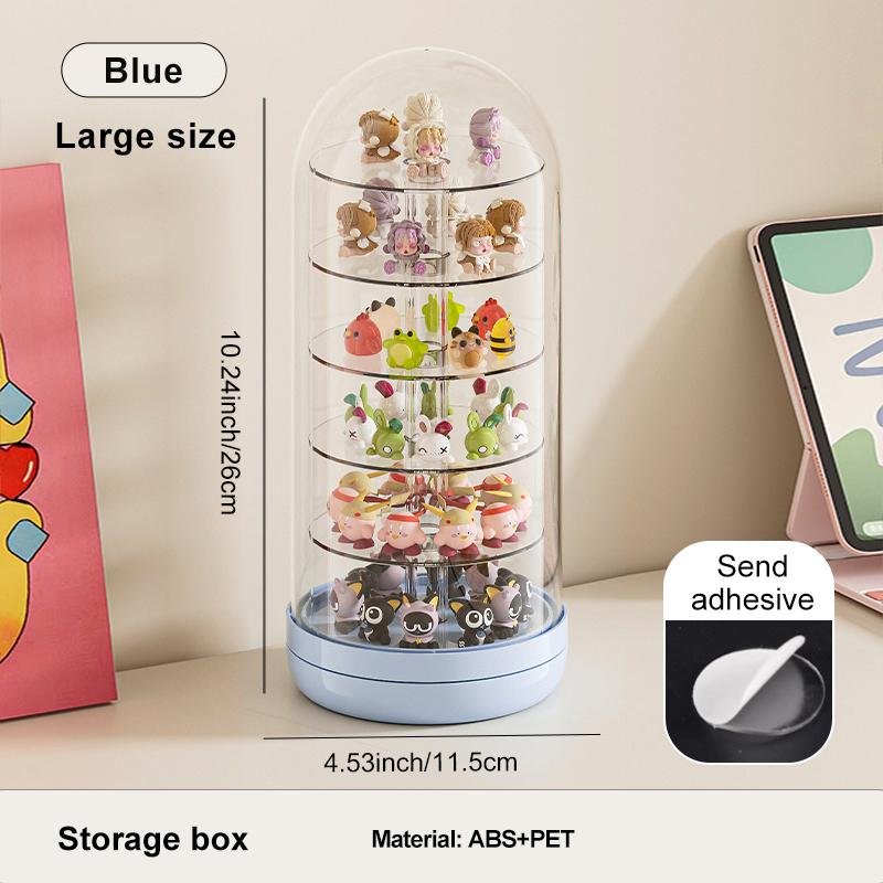 Transparent Rotating Box Display Box - Multi-Layer Large Capacity Storage With Cover, Desktop Shelf For Hand Models