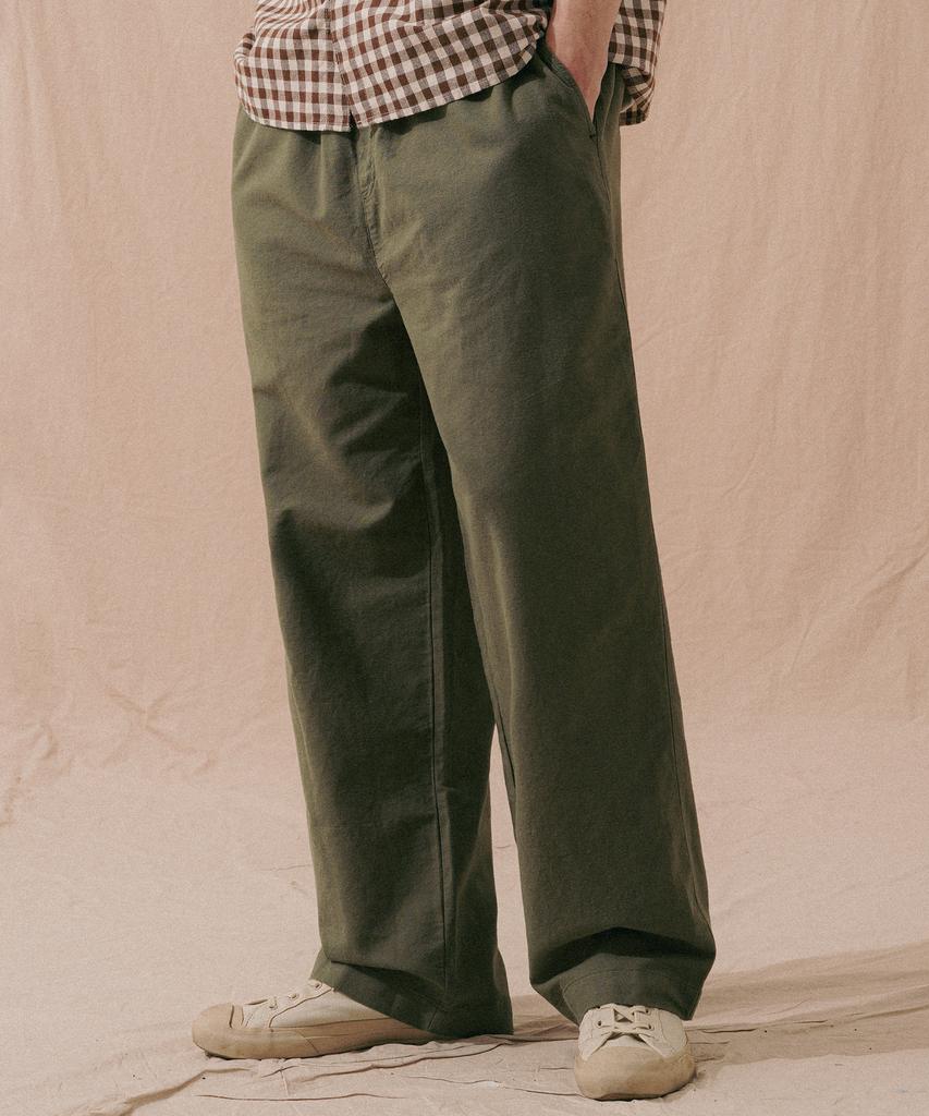 PERSTEP Cool Mix Linen-Like Straight Fit Long Pants Khaki Khlp4702