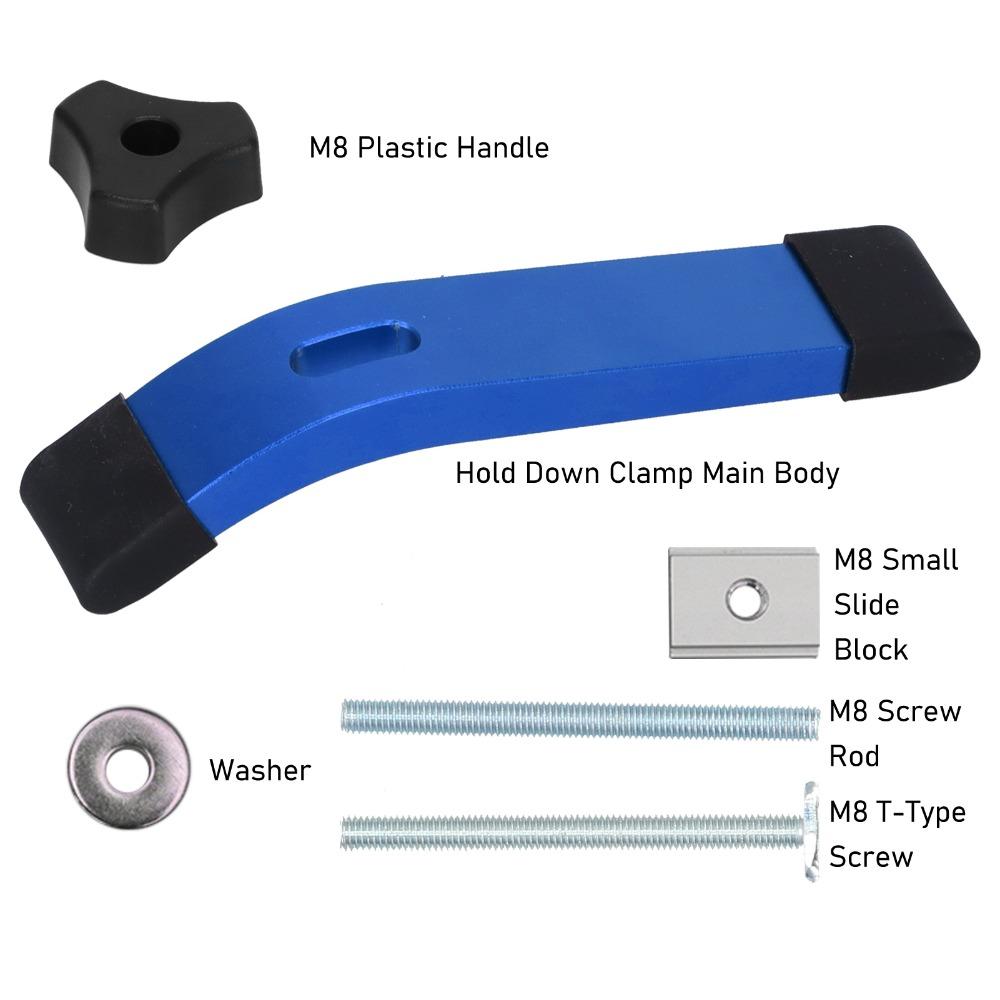 M8 Thread Hold Down Clamp Set Aluminium Alloy T Track Clamping Kit For DIY Projects